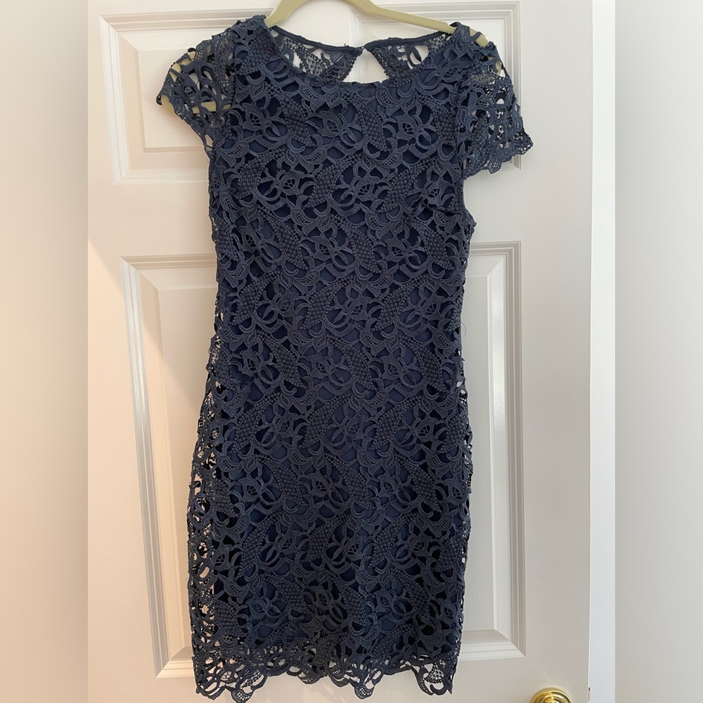 Blue lace Alice + Olivia mini dress